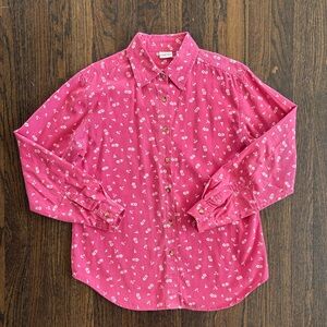Cherokee Pink and White Button Down Shirt